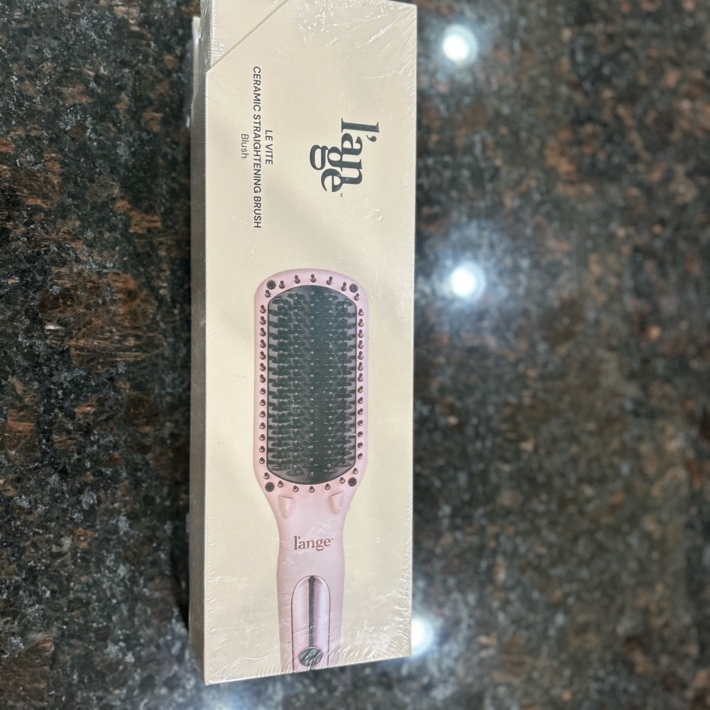 Lange Pink Ceramic Straightening Brush Hair Styling Tool